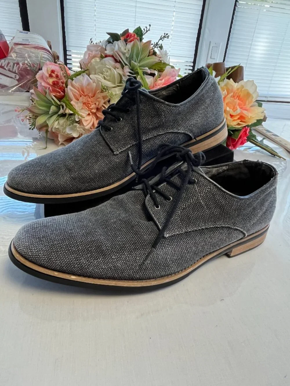 Giorgio Brutini Valet Woven Fabric Oxford Derby Shoes Gray Men’s 10M - Flawed